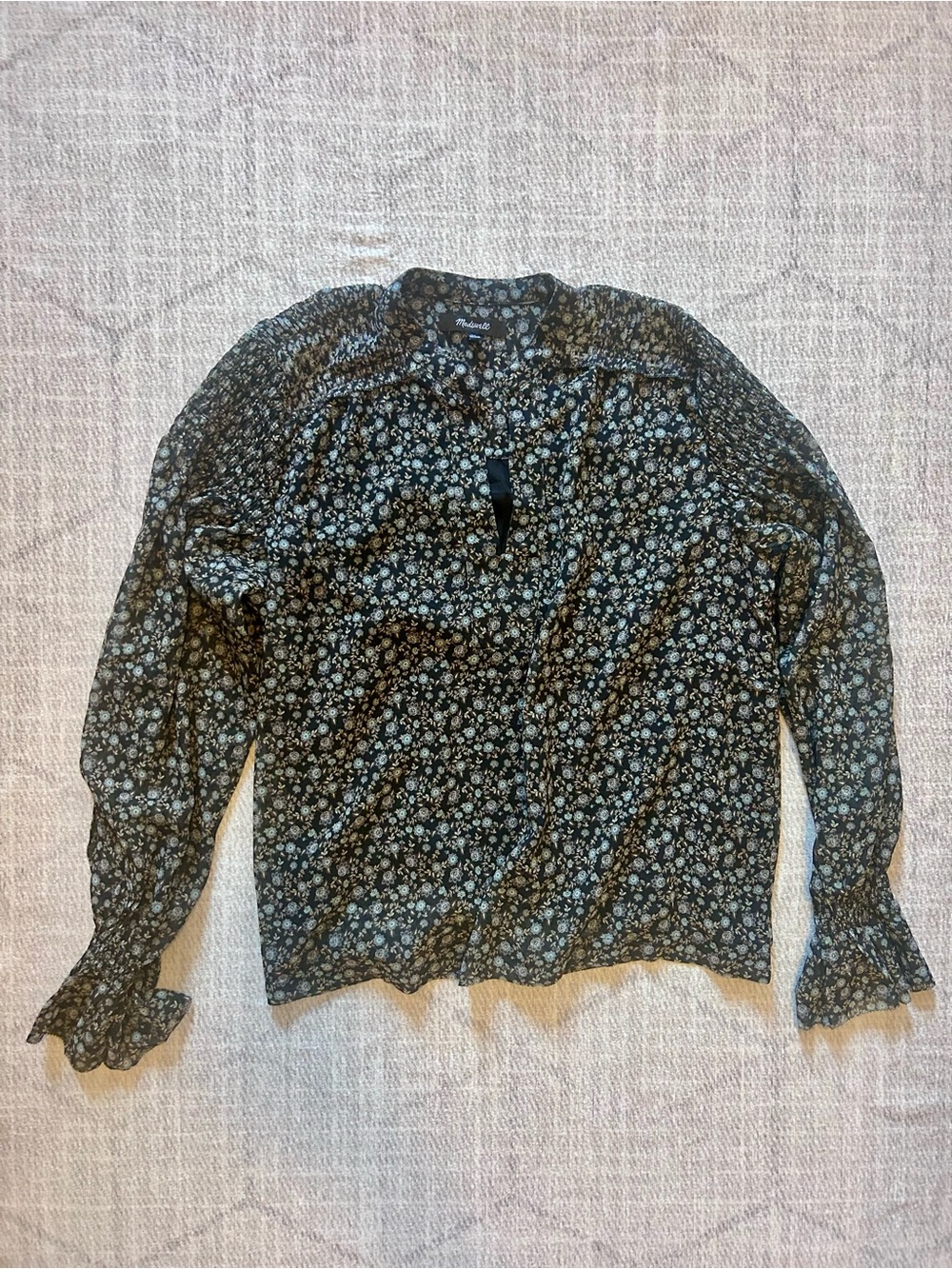 Madewell Semi-Sheer Split-Neck Top